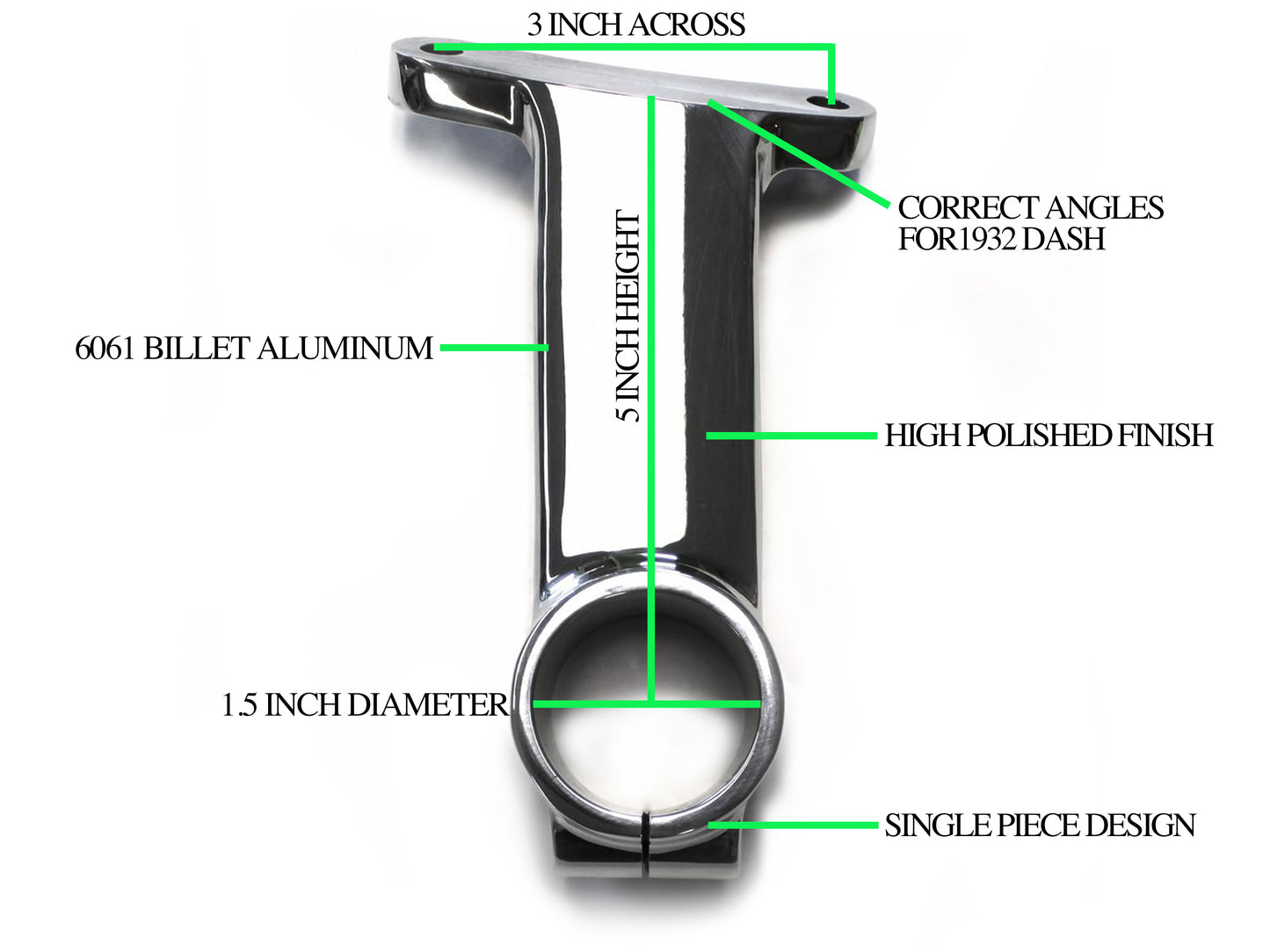 32 Style Column Drop, 5" Length, 6061 Billet Aluminum