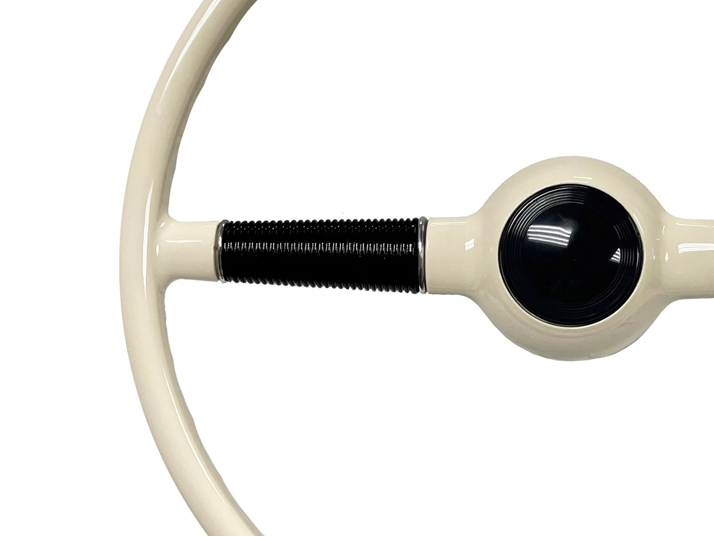 16" Forty White Steering Wheel Kit, Black Spokes
