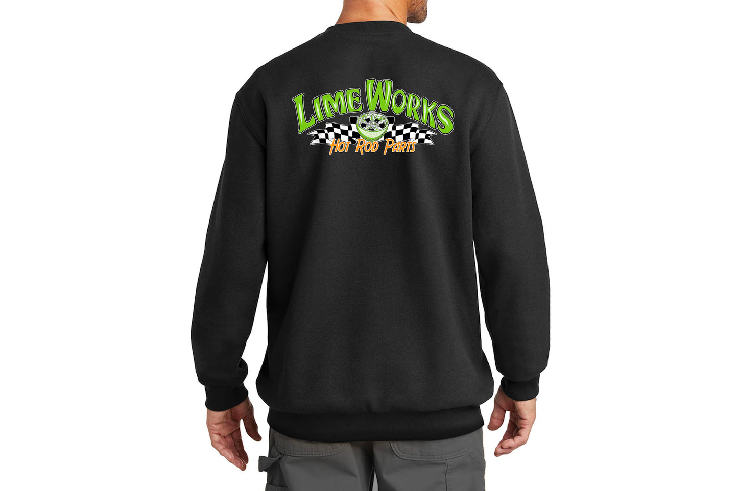Limeworks Hot Rod Parts Black Crew Neck Sweatshirt