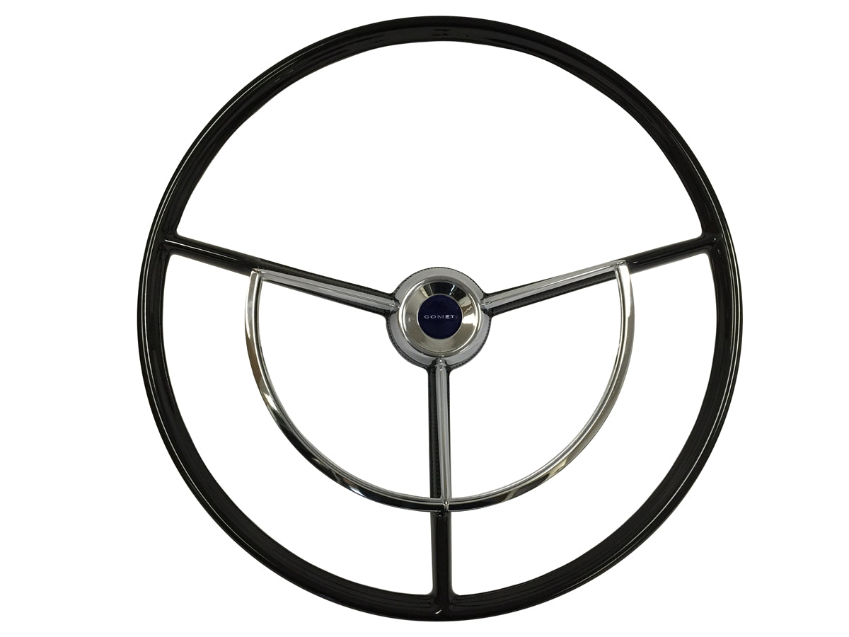 1960-63 Mercury Comet 17" Black Steering Wheel Kit