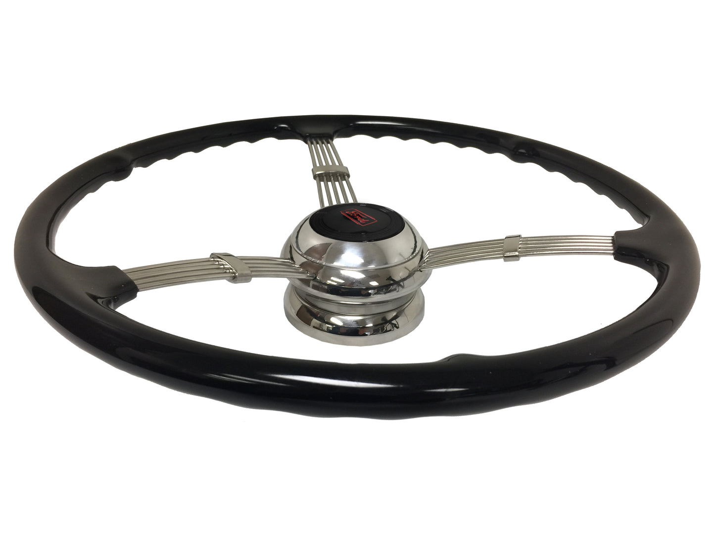 1935-37 Style 16" Banjo Steering Wheel Kit, Ford Horn Cap