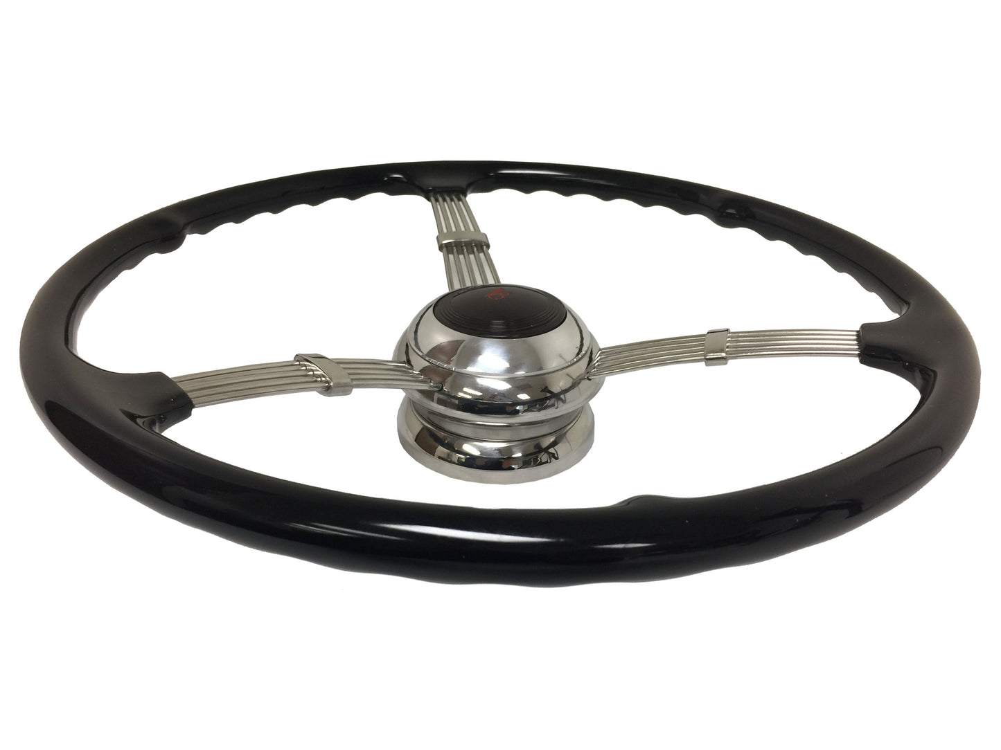 1935-37 Style 16" Banjo Steering Wheel Kit, V8 Horn Cap