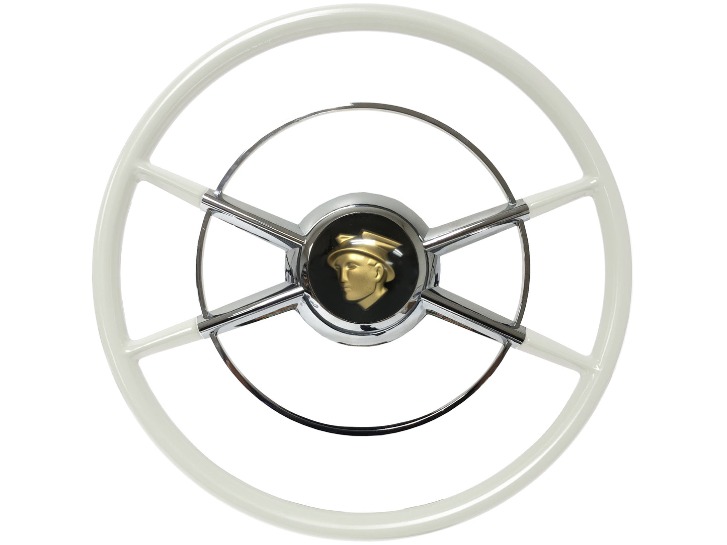 16" Crestliner Ivory Steering Wheel Gold Mercury Kit