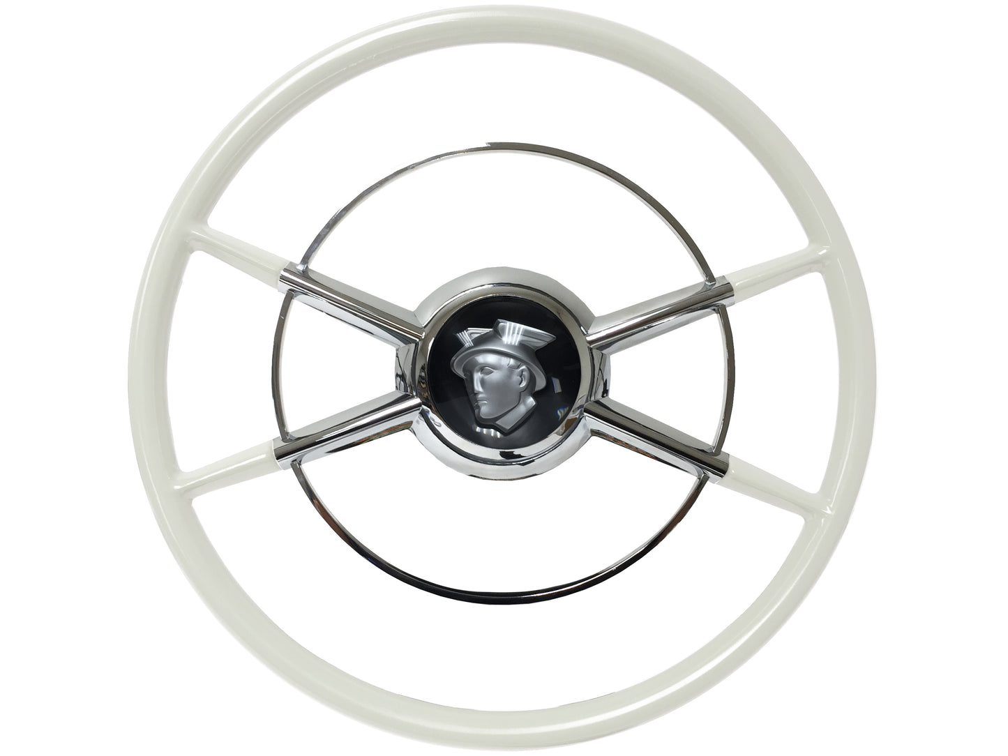 16" Crestliner Ivory Steering Wheel Silver Mercury Kit