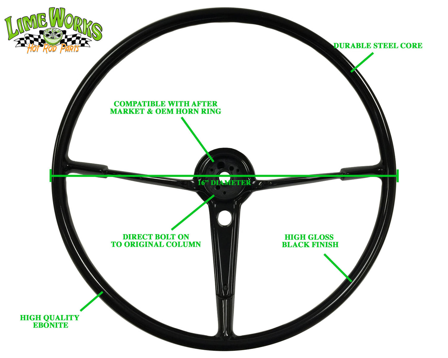 1955-56 Chevrolet Tri-Five 16" Steering Wheel Kit