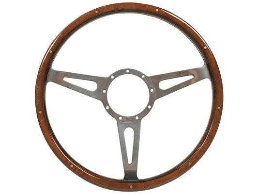 15" Deluxe Walnut Wood 9-Bolt Steering Wheel