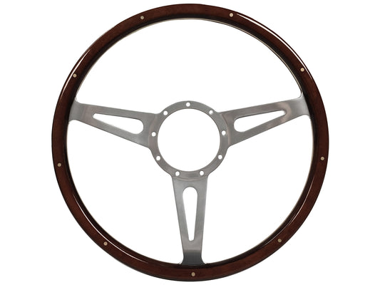 15" Deluxe Espresso Stained Wood 9-Bolt Steering Wheel