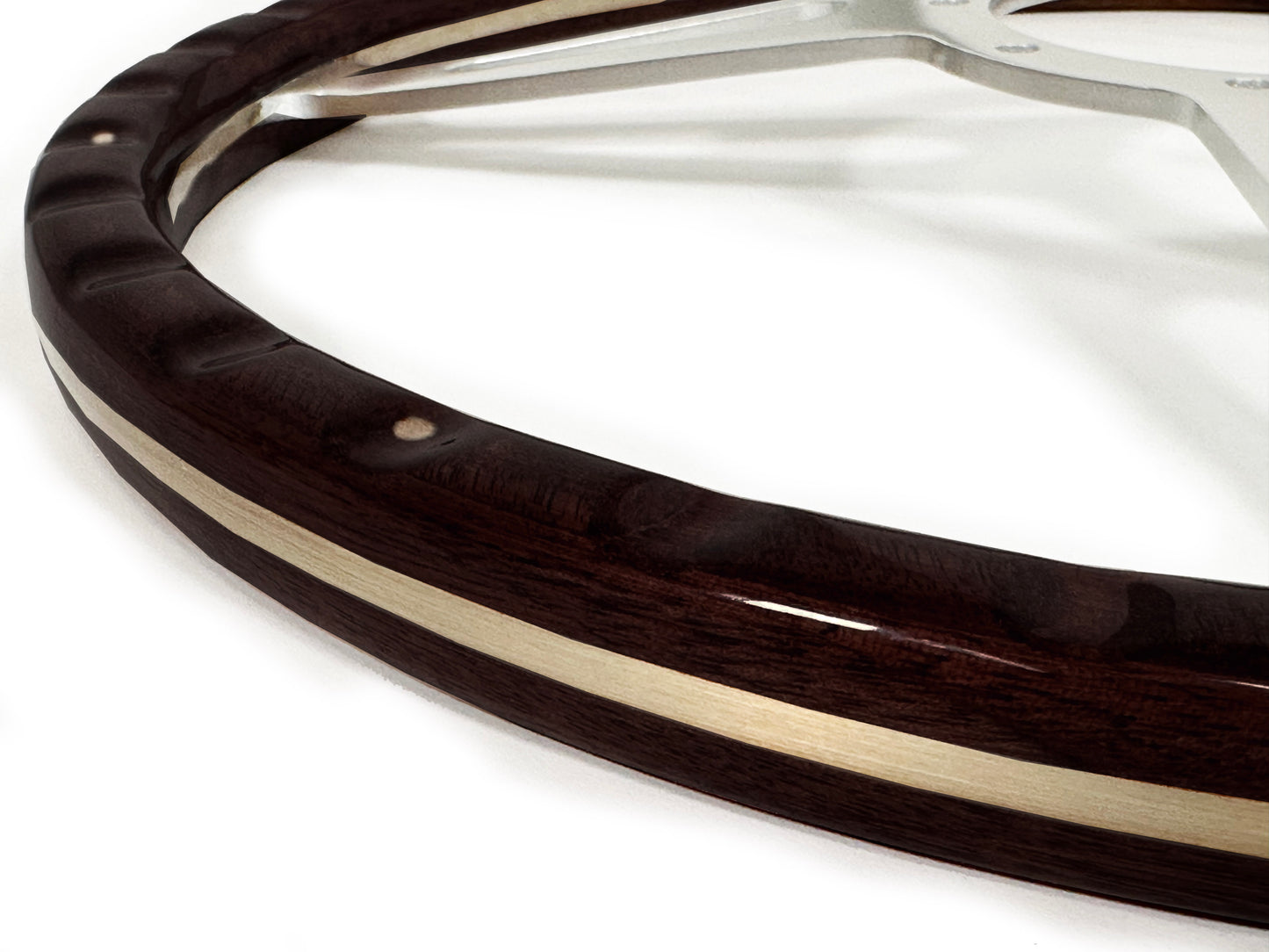 15" Deluxe Espresso Stained Wood 9-Bolt Steering Wheel