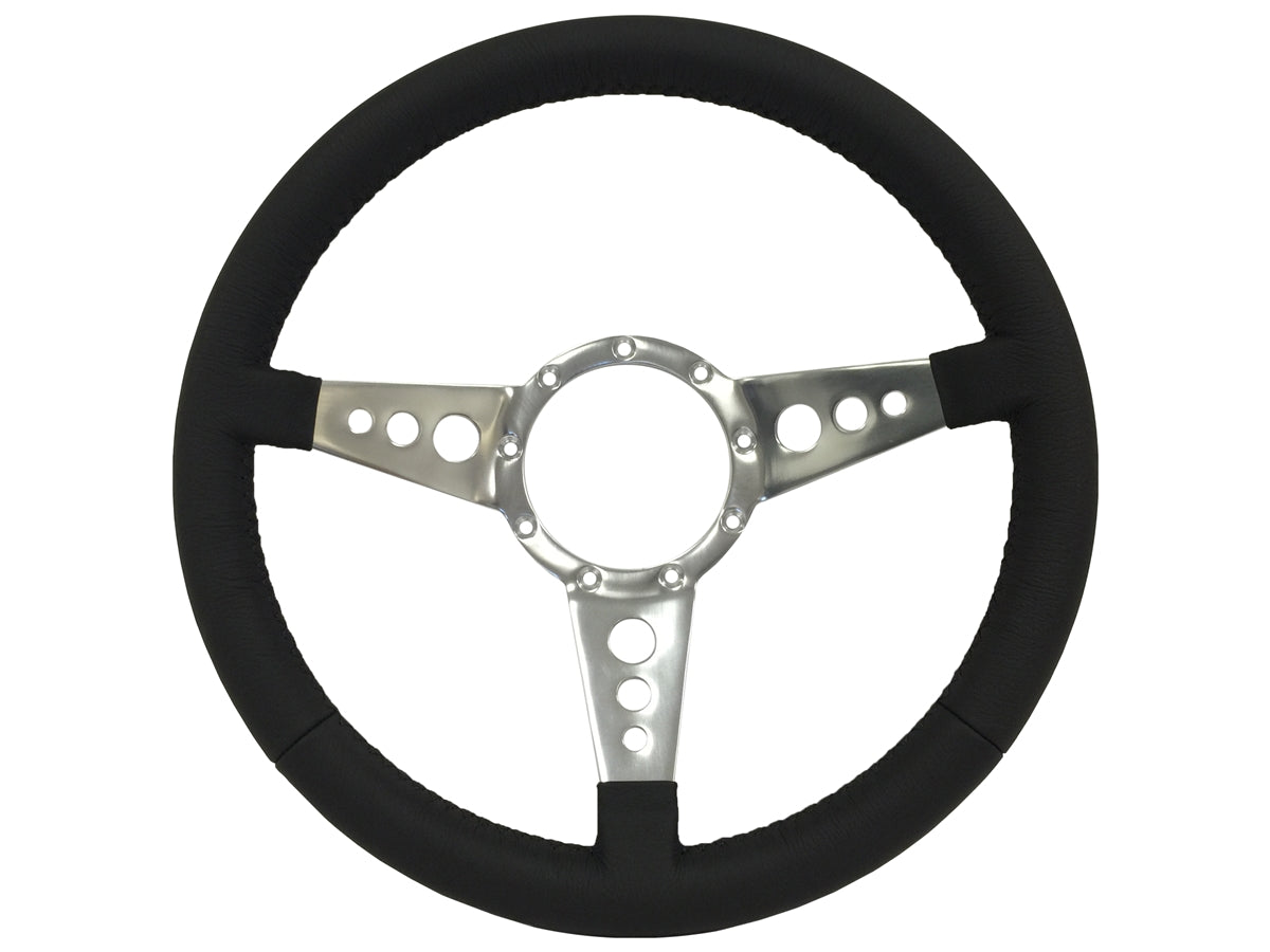 Premium Leather Grip with Three Spoke Center with Holes