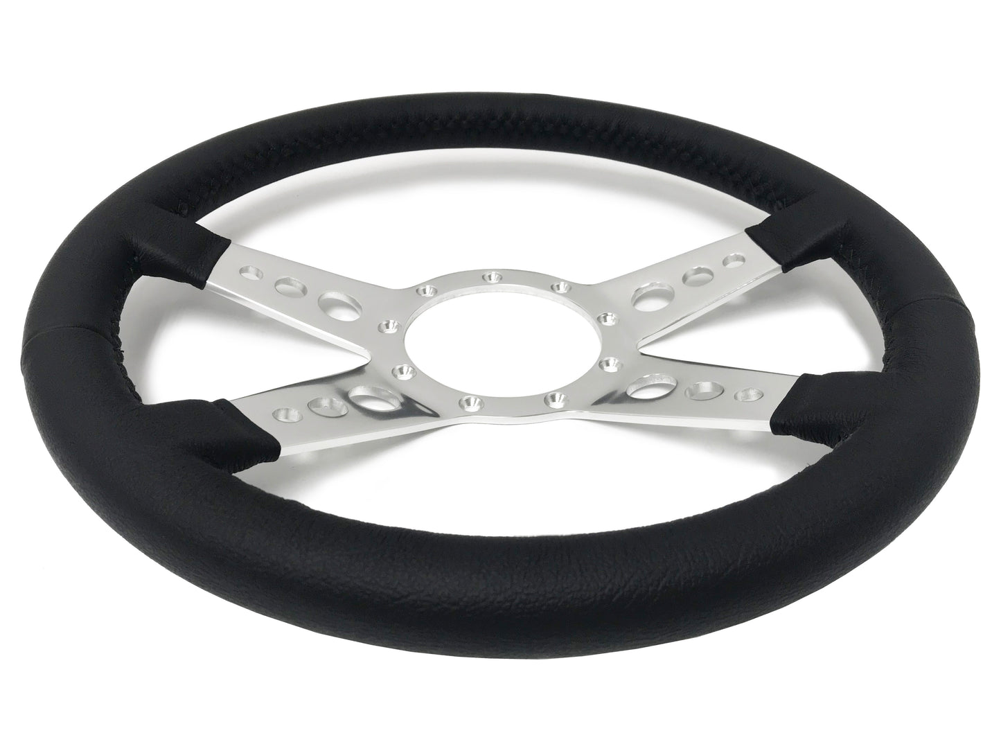 14" Leather 9-Bolt Steering Wheel Covert Kit, 4-Spoke Holes