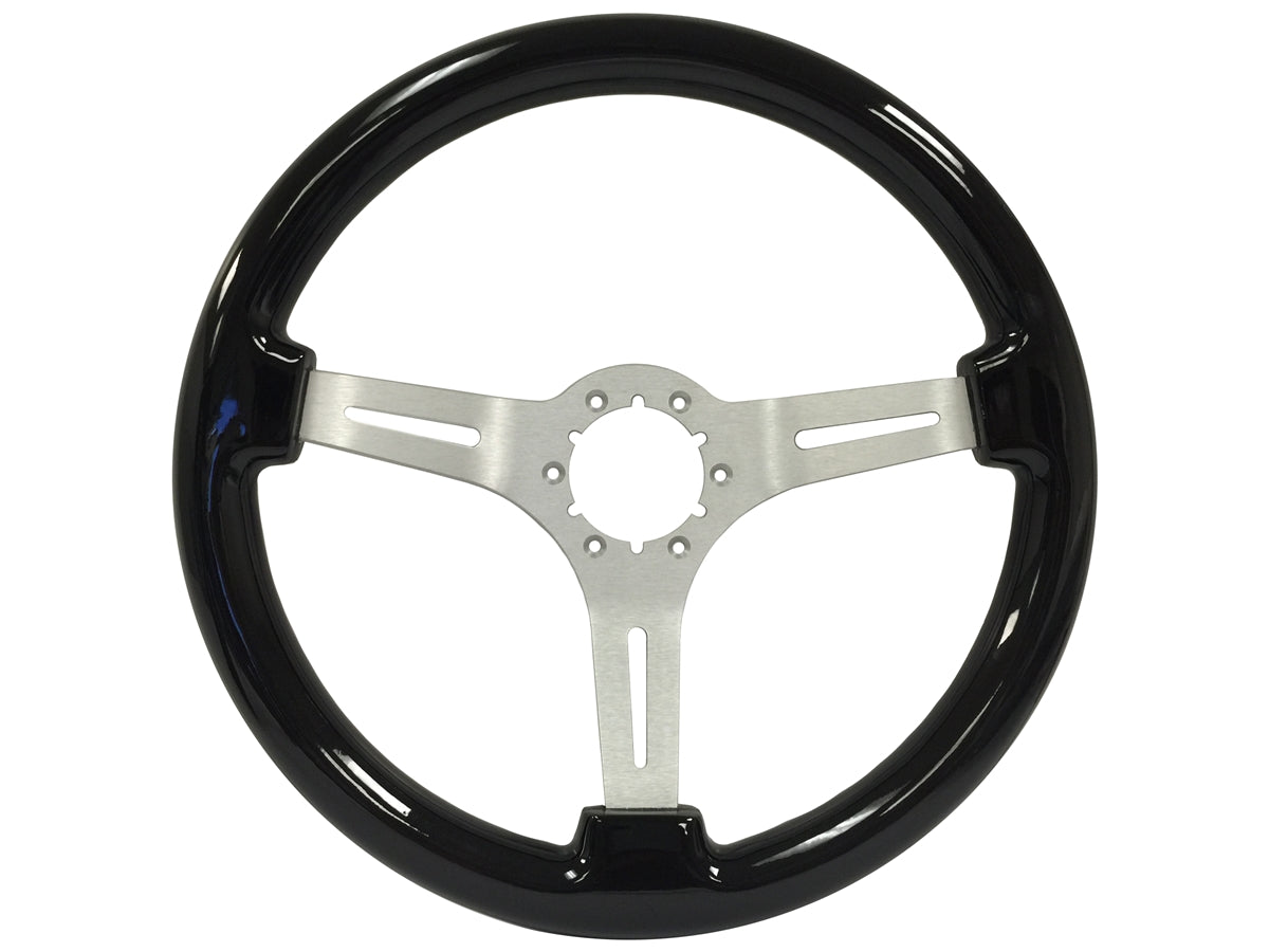 Black Ash Wood Brushed Center S6 Sport Steering Wheel