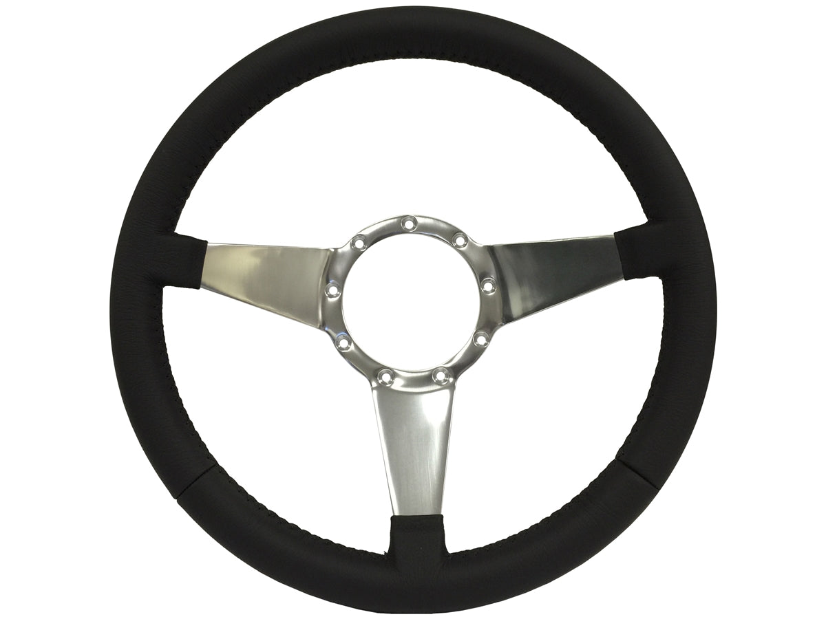 Premium Leather Grip with Solid Tri Spoke Center