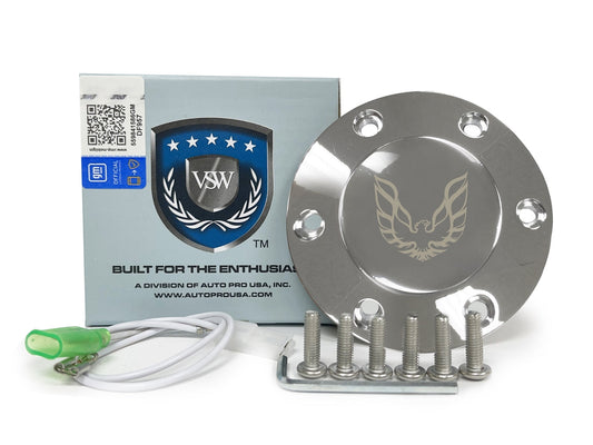 S6 Chrome Horn Button Red Firebird Emblem Etched