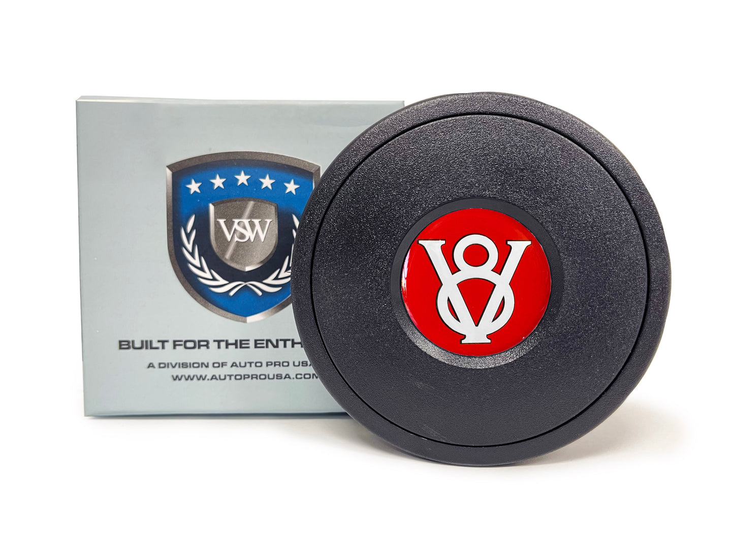 VSW 9-Bolt Horn Button, Red Hot Rod V8 Gel Emblem