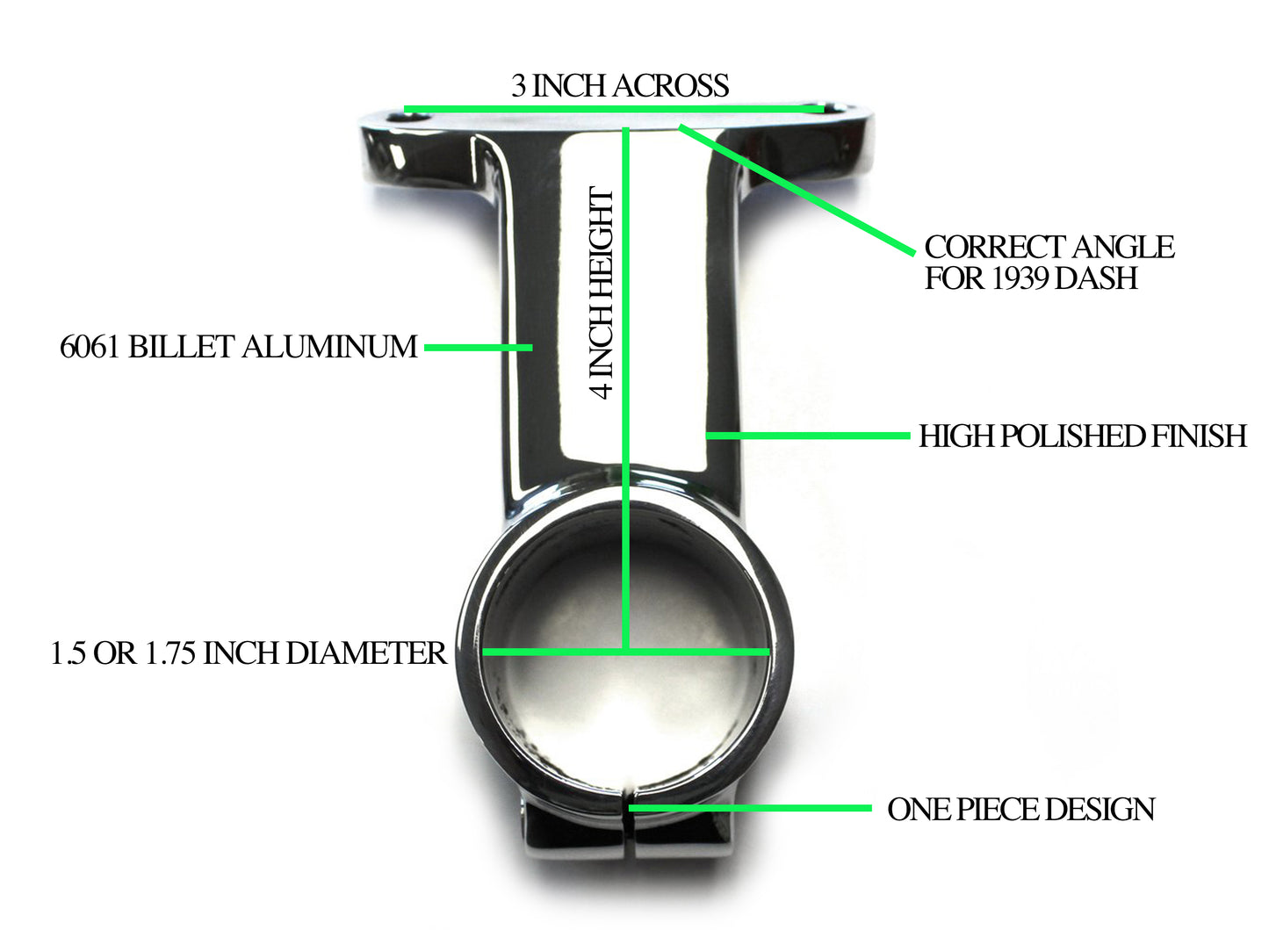 39 Style Column Drop, 4" Length, 6061 Billet Aluminum