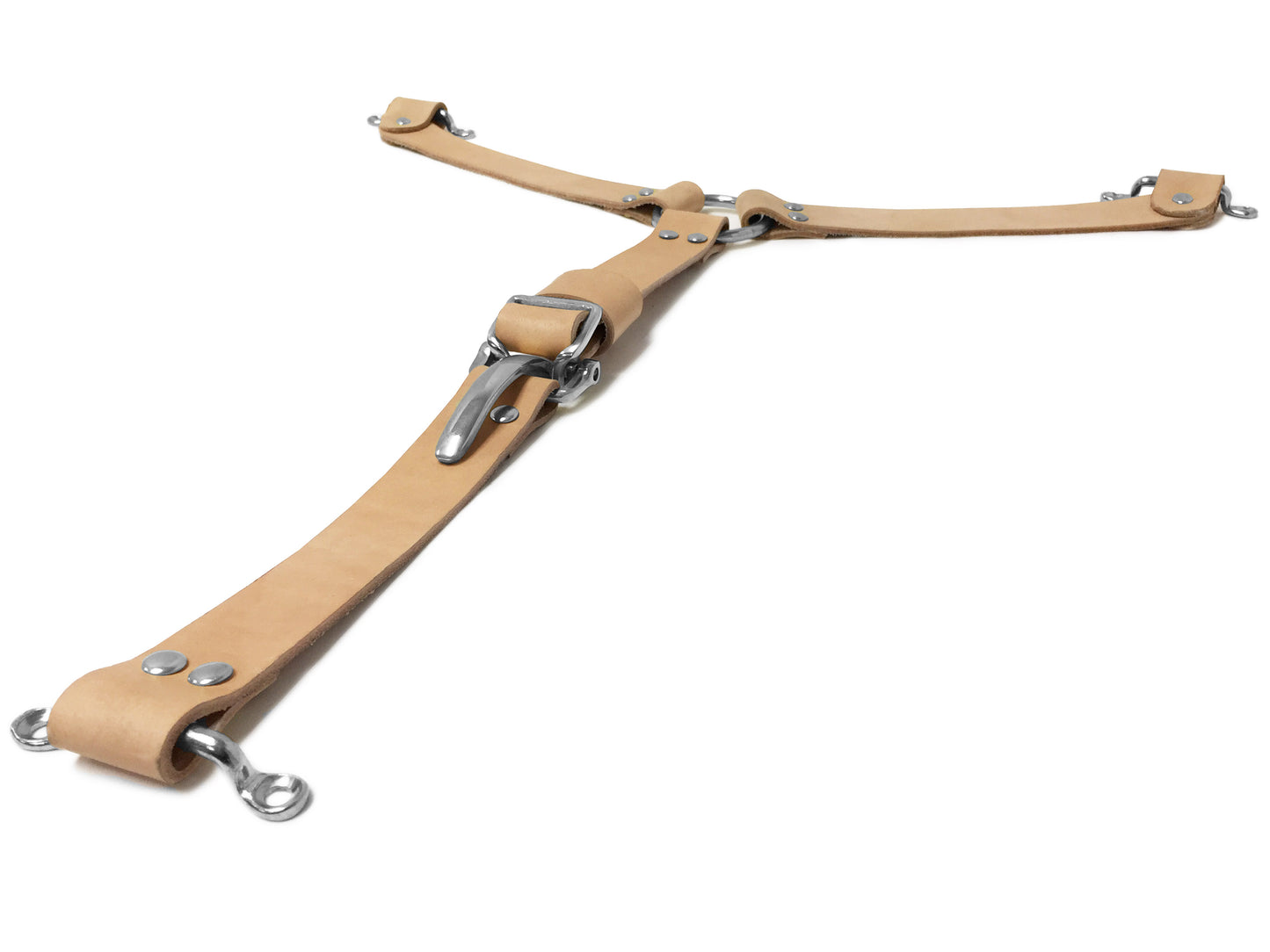 Leather "Y" Hood Strap Stainless Steel Kit (Choice of Color)