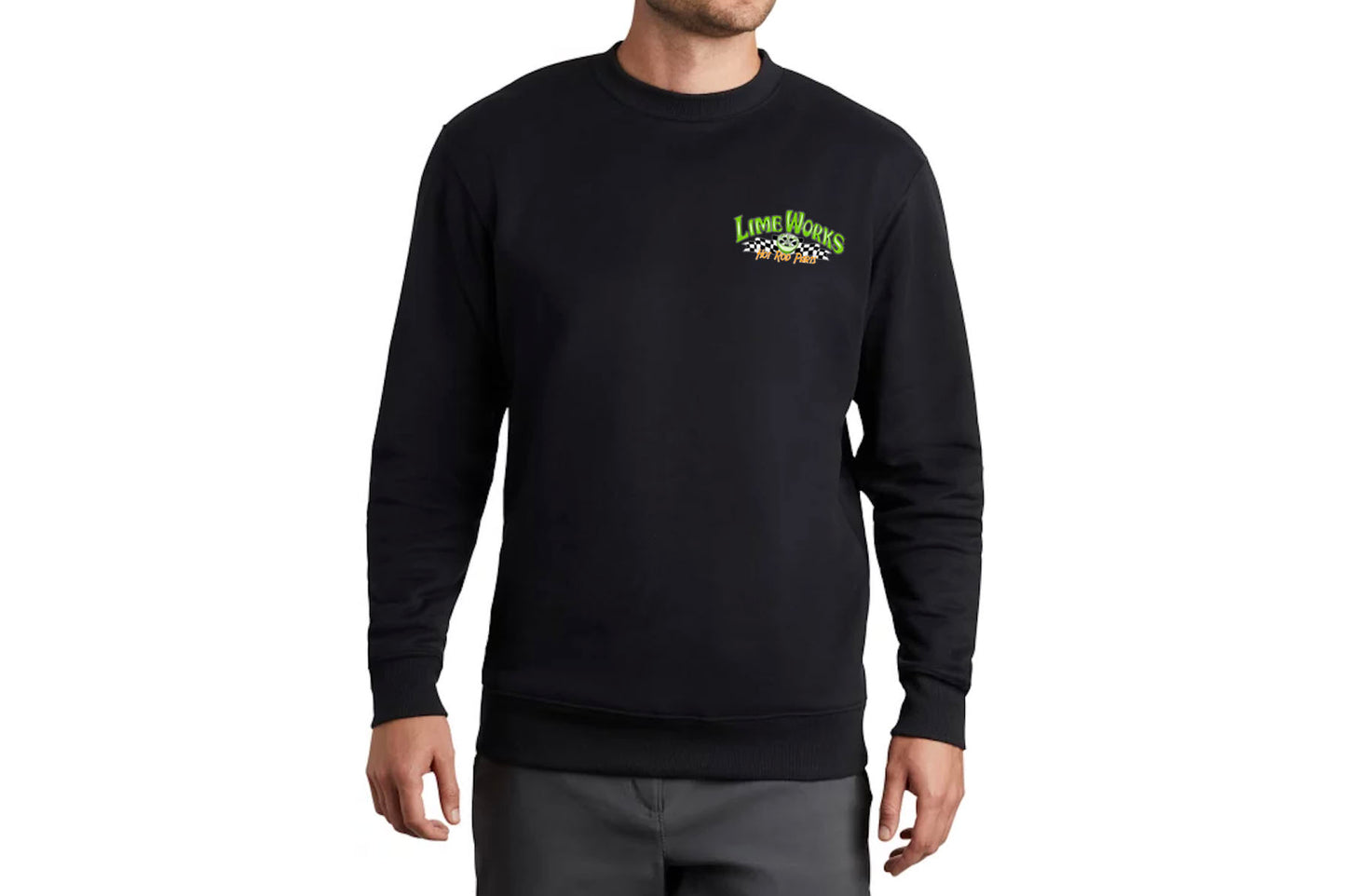 Limeworks Hot Rod Parts Black Crew Neck Sweatshirt