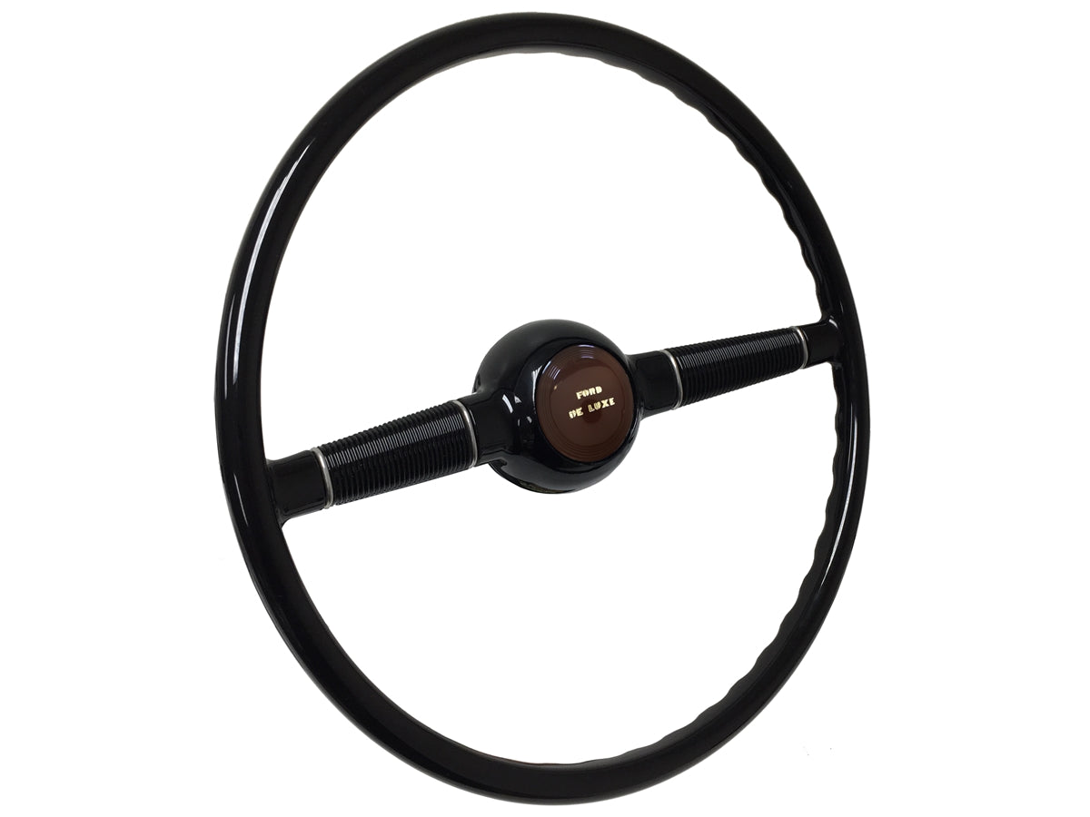 16" Forty Black Steering Wheel Kit with Ford De Luxe Horn Cap
