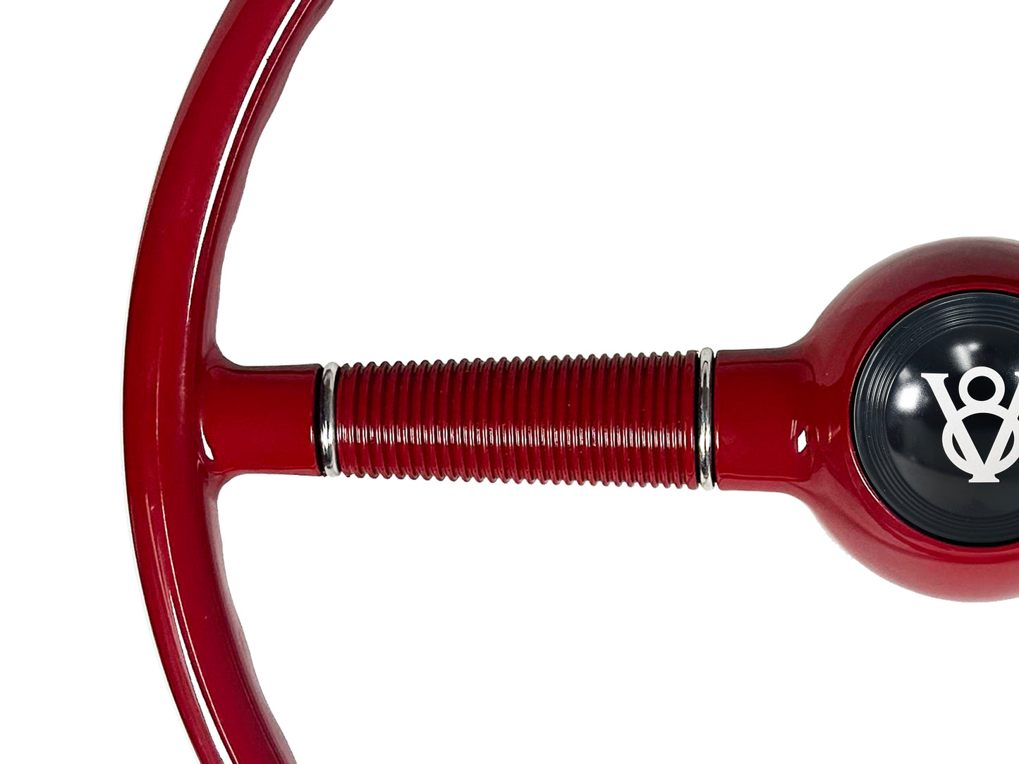 16" Forty Red Steering Wheel with Hot Rod V8 Horn Cap