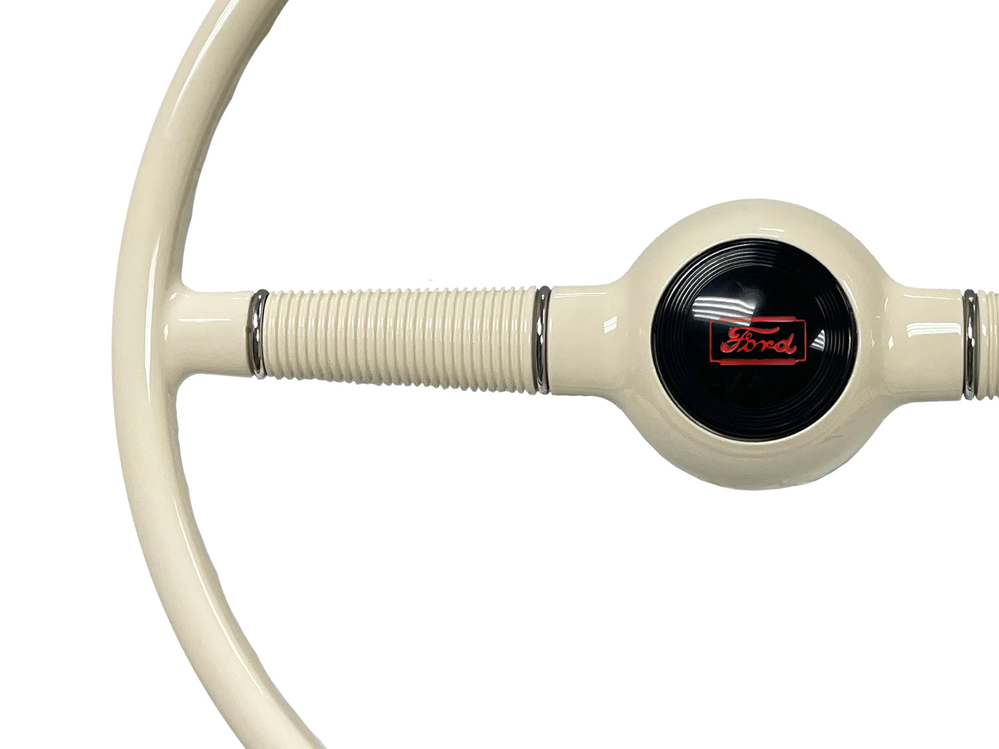 16" Forty White Steering Wheel with Ford Horn Cap