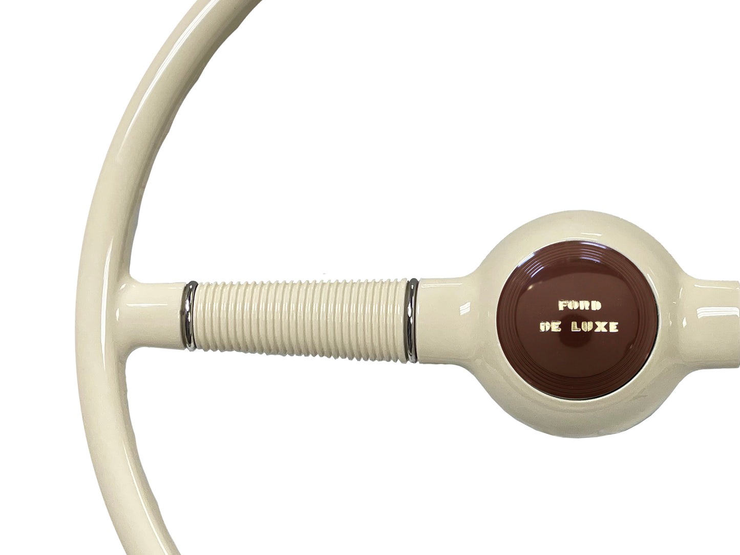 16" Forty White Steering Wheel with Ford de Luxe Horn Cap