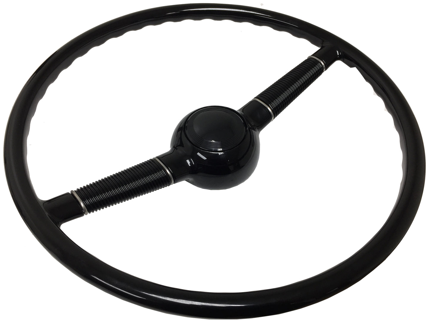 16" Forty Black Steering Wheel Kit with Black Horn Cap