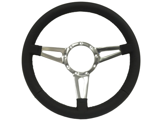 Premium Leather Grip with Three Spoke Center with Slots