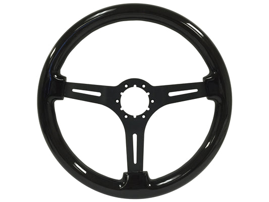 Black Ash Wood Black Center S6 Sport Steering Wheel