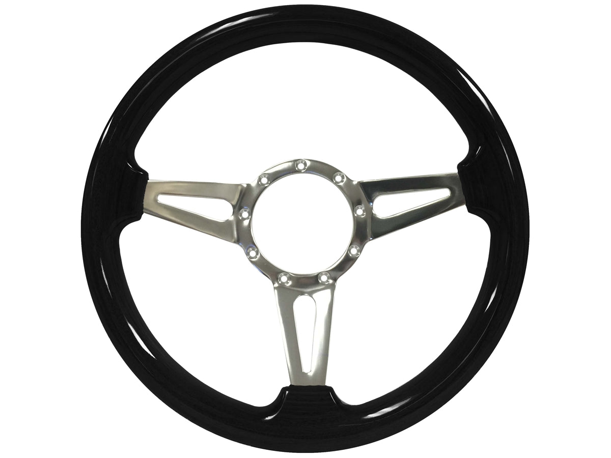 Black Ash Finish Grip with 3 Spoke Center with Slots