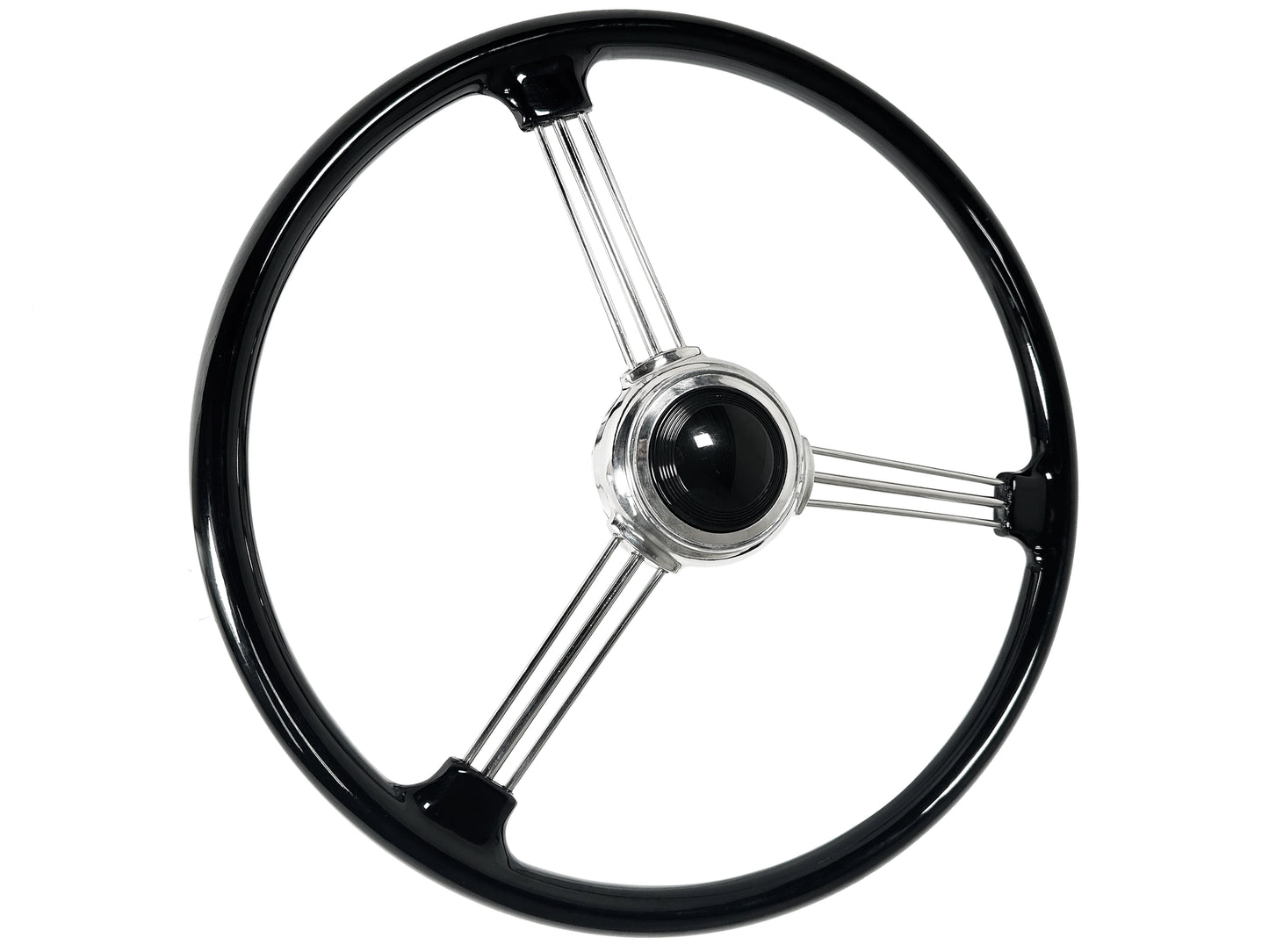 '38 Zephyr Banjo Steering Wheel Kit with a Black Button