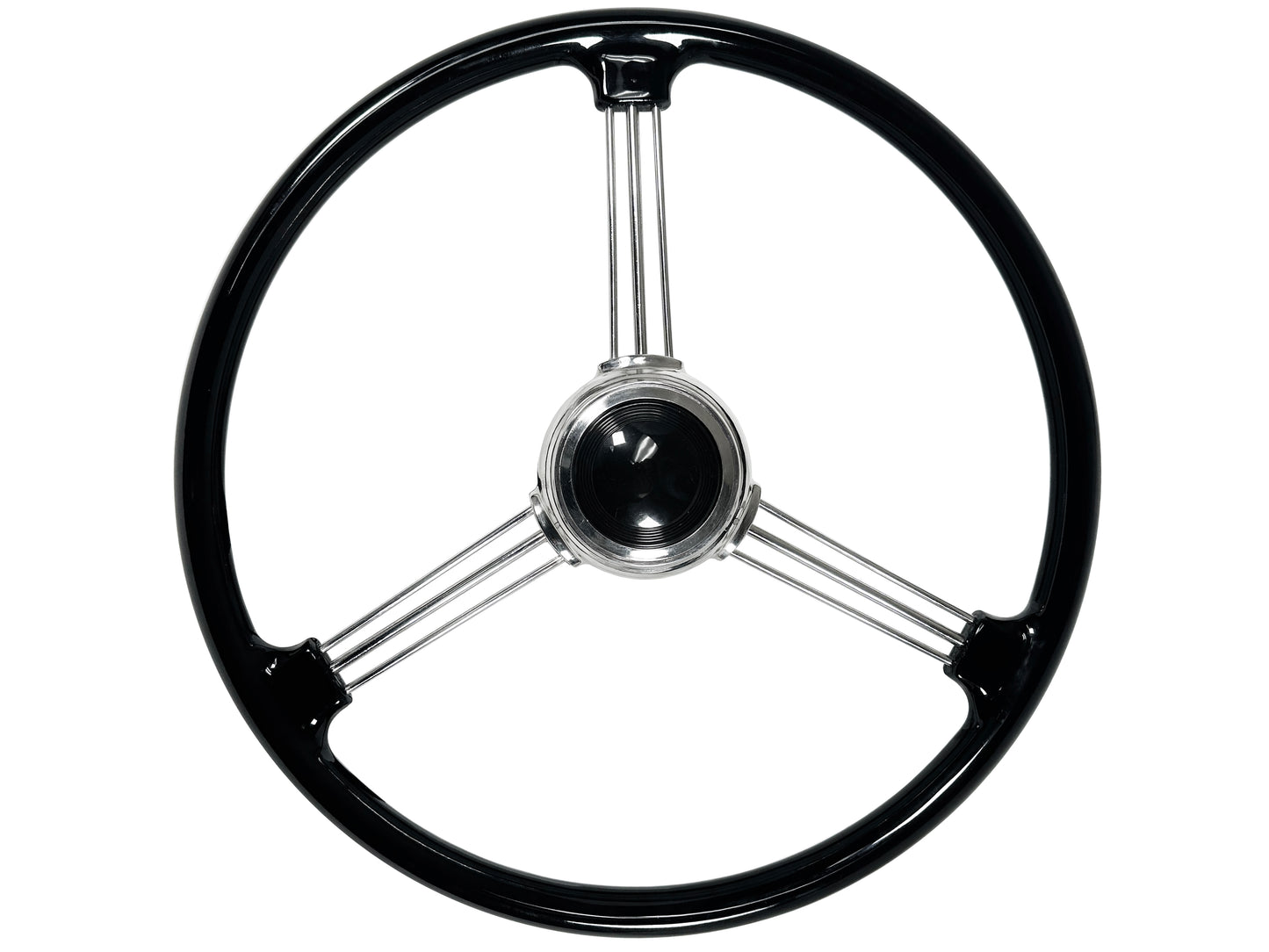 '38 Zephyr Banjo Steering Wheel Kit with a Black Button