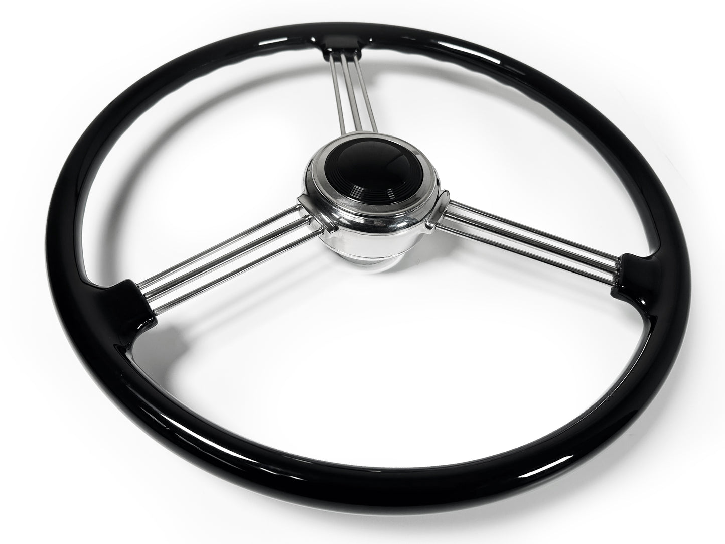 '38 Zephyr Banjo Steering Wheel Kit with a Black Button