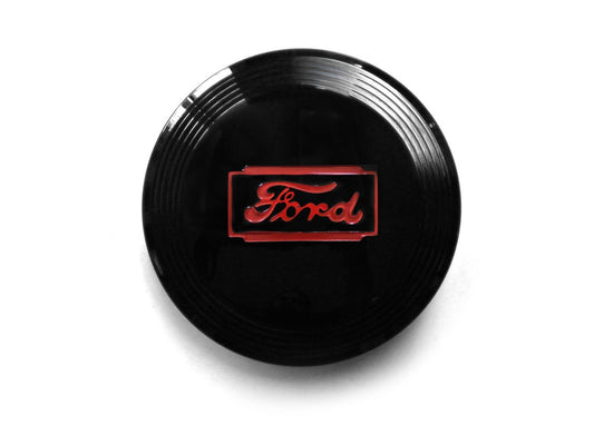 Black and Red Ford Script 'Forty Style' Horn Cap
