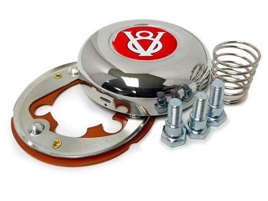 3-Bolt Horn Cap with Red Hot Rod V8 Gel Emblem