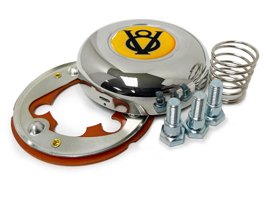 3-Bolt Horn Cap with Yellow Hot Rod V8 Gel Emblem