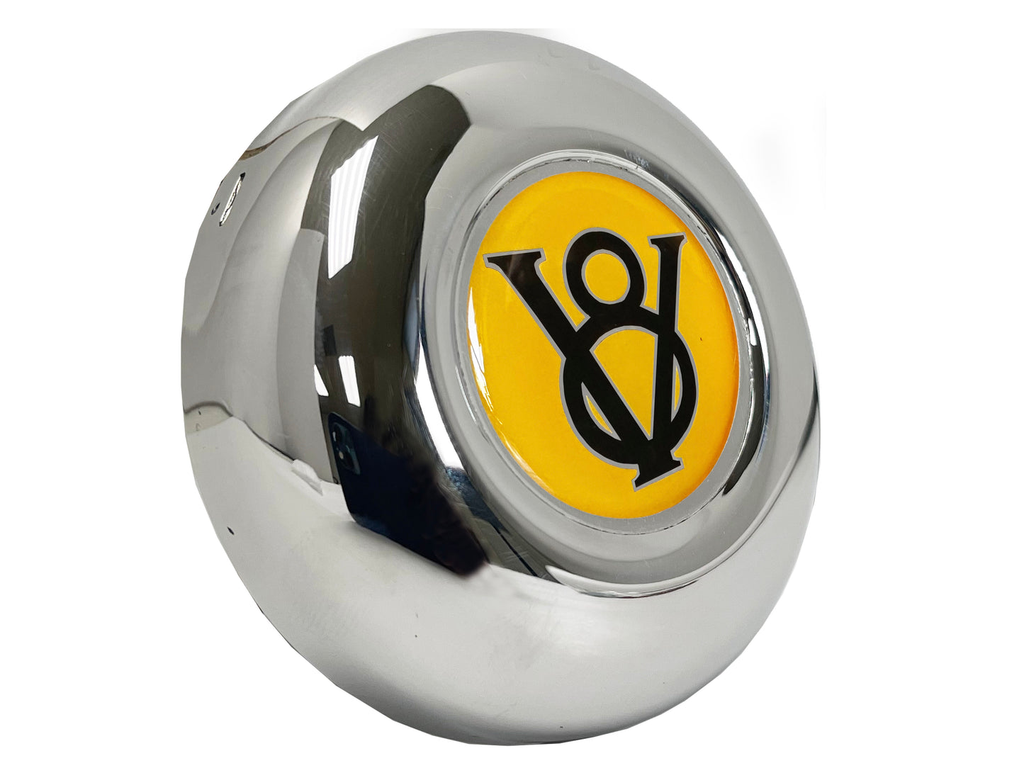 15" Leather 3-Bolt Sprint Steering Wheel Yellow Hot Rod V8 Kit, 3-Spoke with Holes