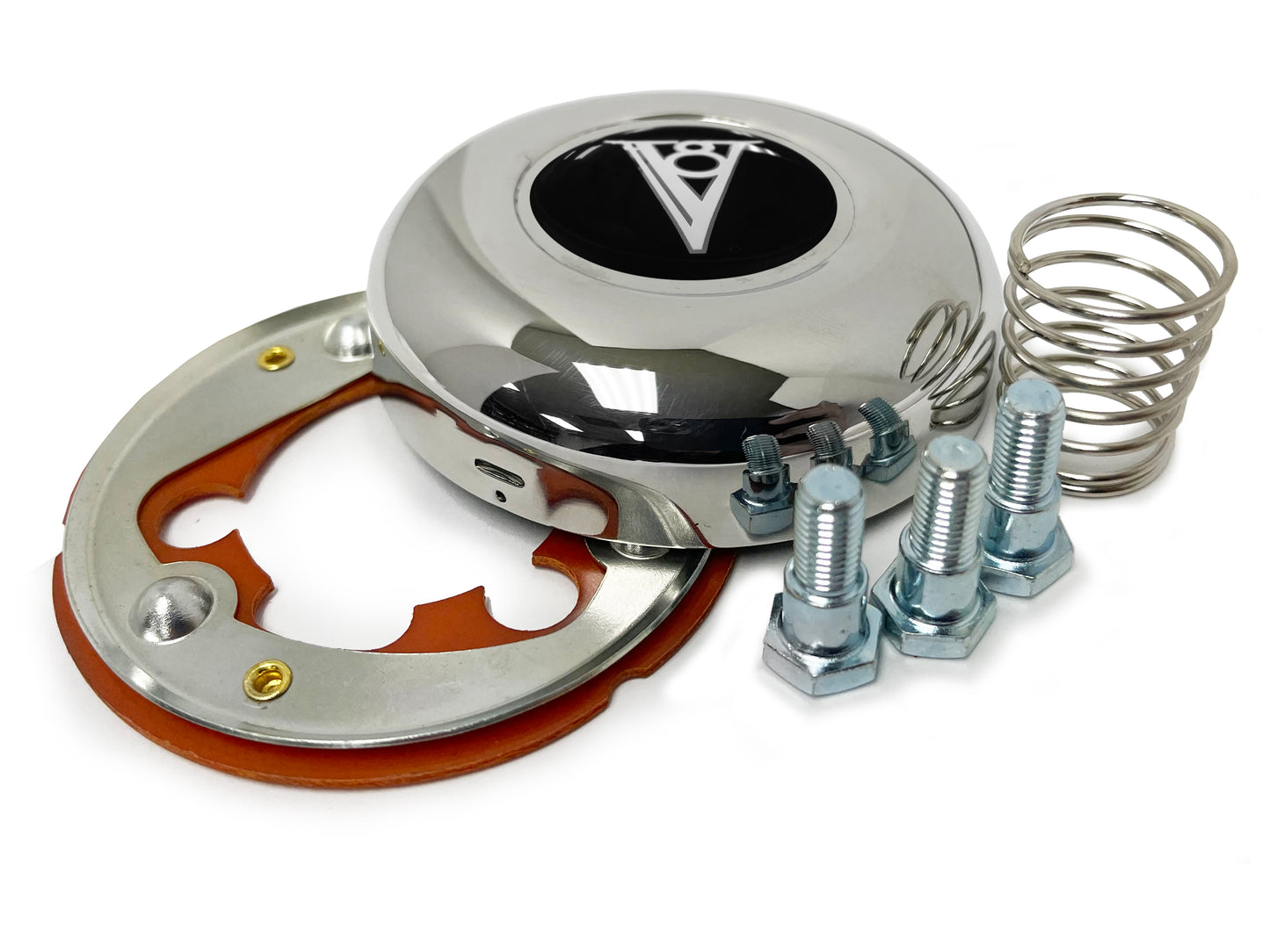 3-Bolt Horn Cap with Art Deco V8 Gel Emblem