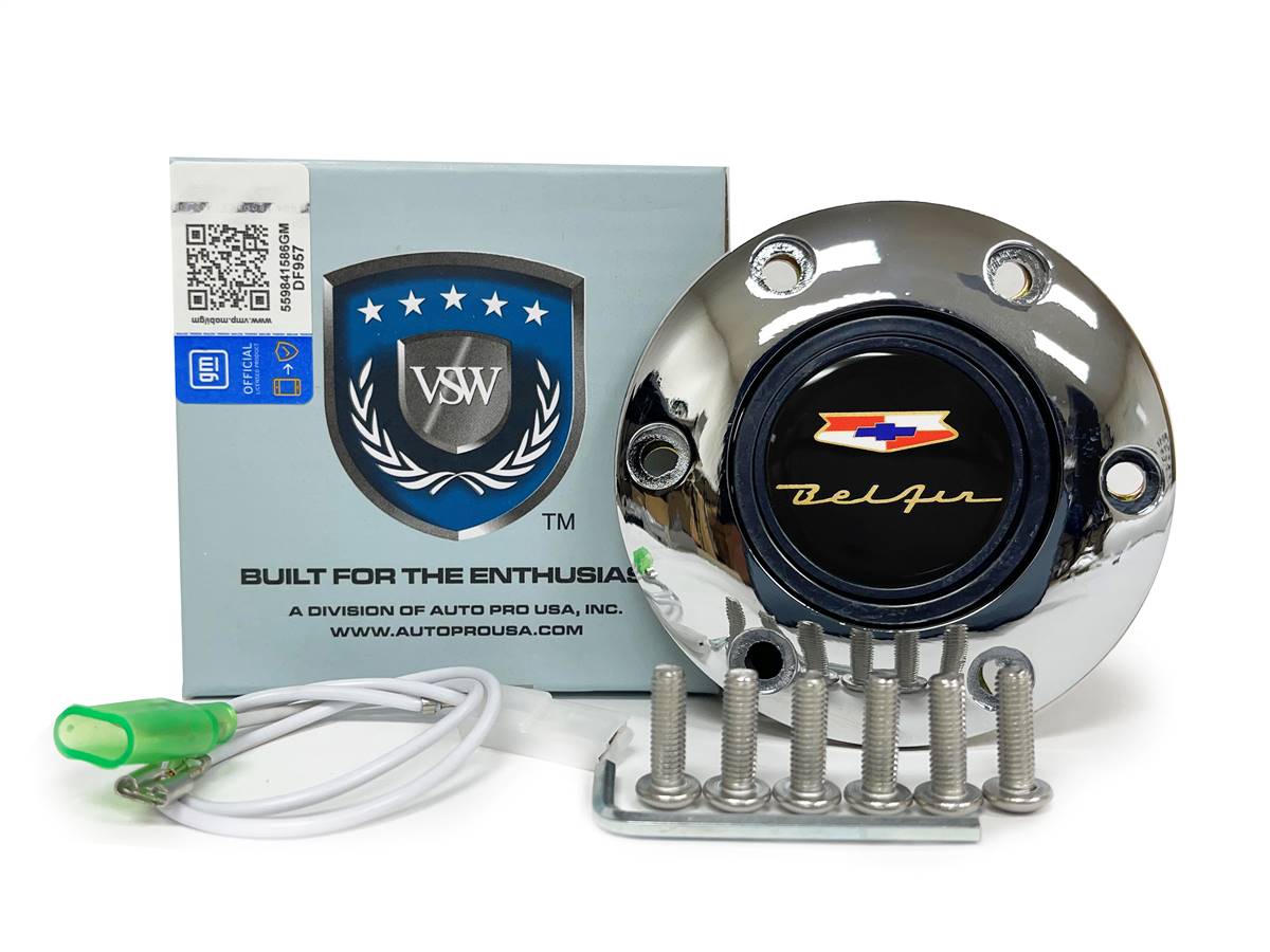 S6 Chrome Horn Button Chevy Bel Air Auto Pro USA