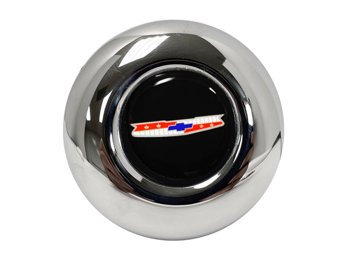 15" Leather 3-Bolt Sprint Steering Wheel Classic Chevy Emblem Kit, 3-Spoke with Holes